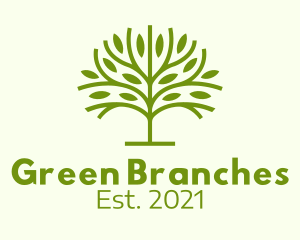 Green Branch Leaf logo design