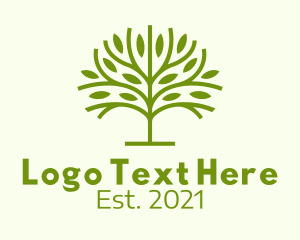 Healthy - Green Branch Leaf logo design