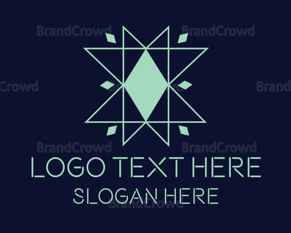 Blue Geometric Modern Star Logo