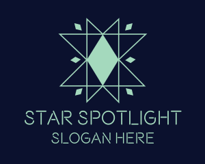 Blue Geometric Modern Star logo design