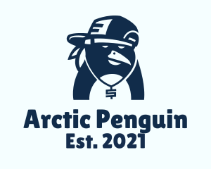 Blue Rapper Penguin  logo design