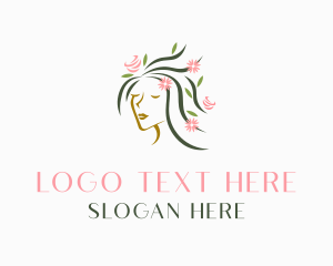 Hairstyle - Floral Hair Beauty logo design
