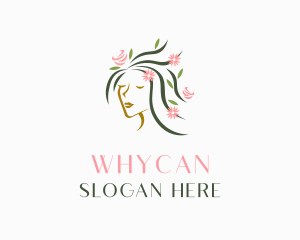 Woman - Floral Hair Beauty logo design