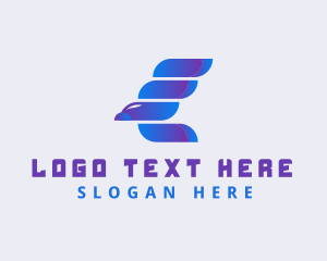 Airline - Eagle Wings Letter E logo design