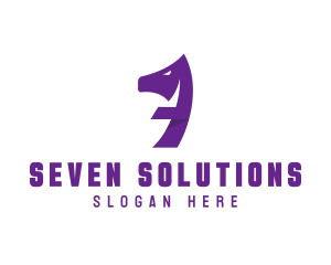 Seven - Stallion Horse Number 7 logo design