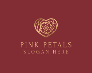 Gold Rose Heart logo design