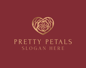 Gold Rose Heart logo design