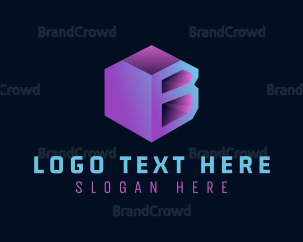 Hexagon Cube Letter B Logo