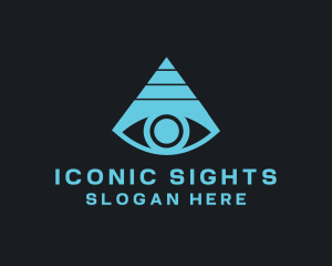 Eye Pyramid Triangle logo design