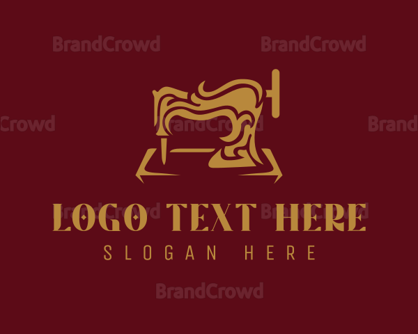 Gold Luxury Sewing Machine Logo