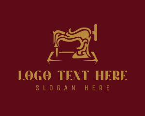 Cloth - Gold Luxury Sewing Machine logo design