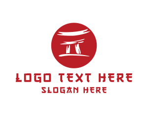 Tour - Torii Gate Japan Temple logo design
