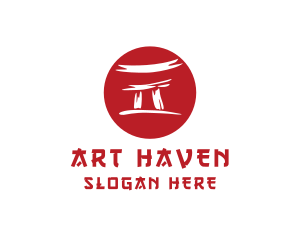 Torii Gate Japan Temple logo design