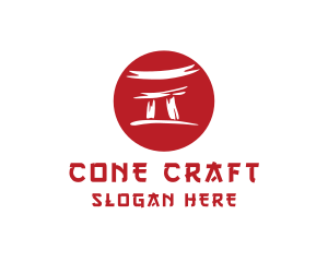 Torii Gate Japan Temple logo design