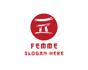 Torii Gate Japan Temple logo design