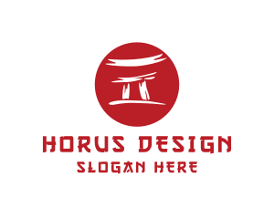 Torii Gate Japan Temple logo design