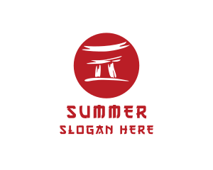 Torii Gate Japan Temple logo design