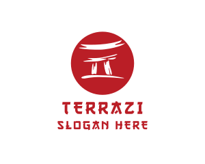 Torii Gate Japan Temple logo design