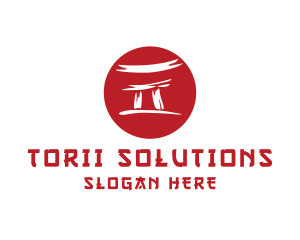 Torii Gate Japan Temple logo design