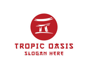 Torii Gate Japan Temple logo design