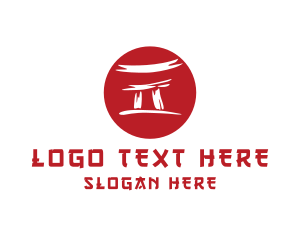 Pagoda - Torii Gate Japan Temple logo design