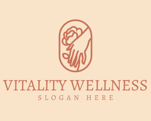 Wellness Hand Flower logo design