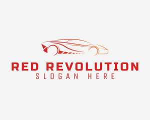 Red Automotive Car  logo design