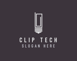 Idea Paper Clip logo design