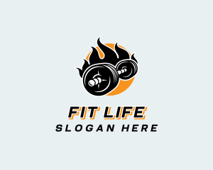 Fire Barbell Fitness logo design