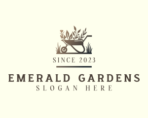 Garden Landscaping Wheelbarrow logo design