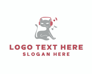 Animal - Pet Cat Headphones logo design