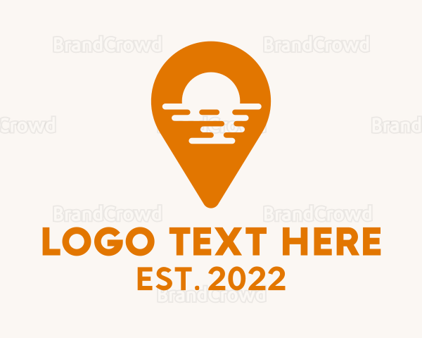 Sunset Resort Pin Location Logo