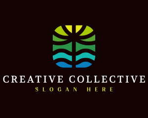 Nature Palm Tree logo design