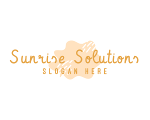 Day - Sunny Egg Watercolor Wordmark logo design