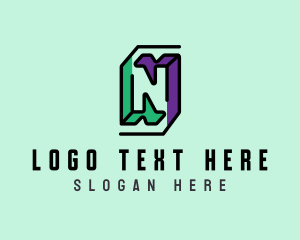 Shop - Outline Business Letter N logo design