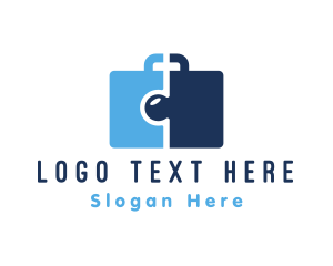 Human Resources - Professional Puzzle Briefcase logo design