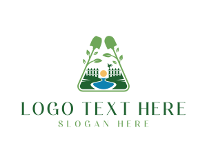 Lake - Shovel Lawn Garden logo design