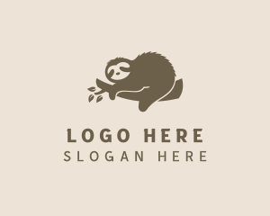 Snow Leopard - Sloth Wildlife Zoo logo design