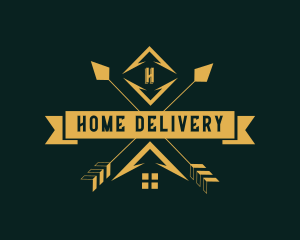 House Roofing Arrow logo design