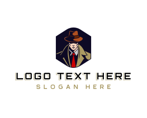 Trench Coat - Detective Investigator Man logo design