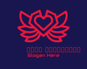 Online - Heart Gaming Wings logo design