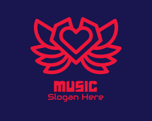 Clan - Heart Gaming Wings logo design