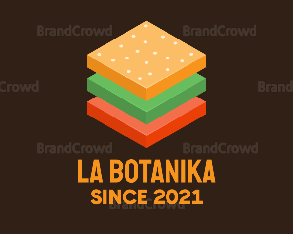 3D Burger Sandwich Logo