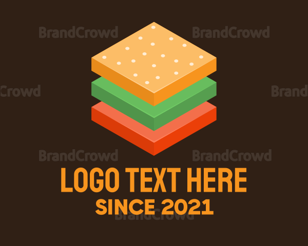 3D Burger Sandwich Logo