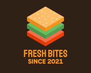 Deli - 3D Burger Sandwich logo design