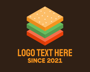 Burger - 3D Burger Sandwich logo design