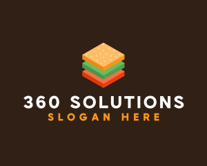 3D Burger Sandwich logo design