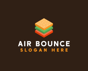 3D Burger Sandwich logo design