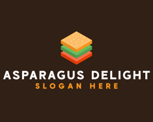 3D Burger Sandwich logo design