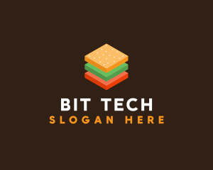 3D Burger Sandwich logo design